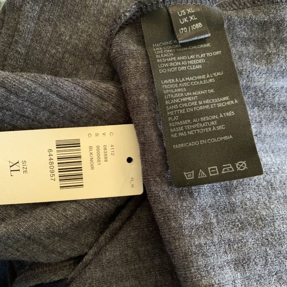 Anthropologie Maeve Dark Gray Ribbed Knit V Neck Top Size XL New NWT RARE HTF - Picture 6 of 7